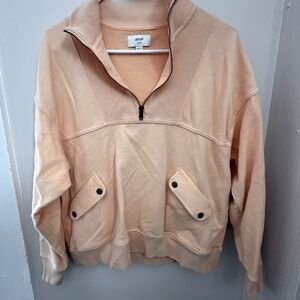 Peach Aerie half zip sweatshirt